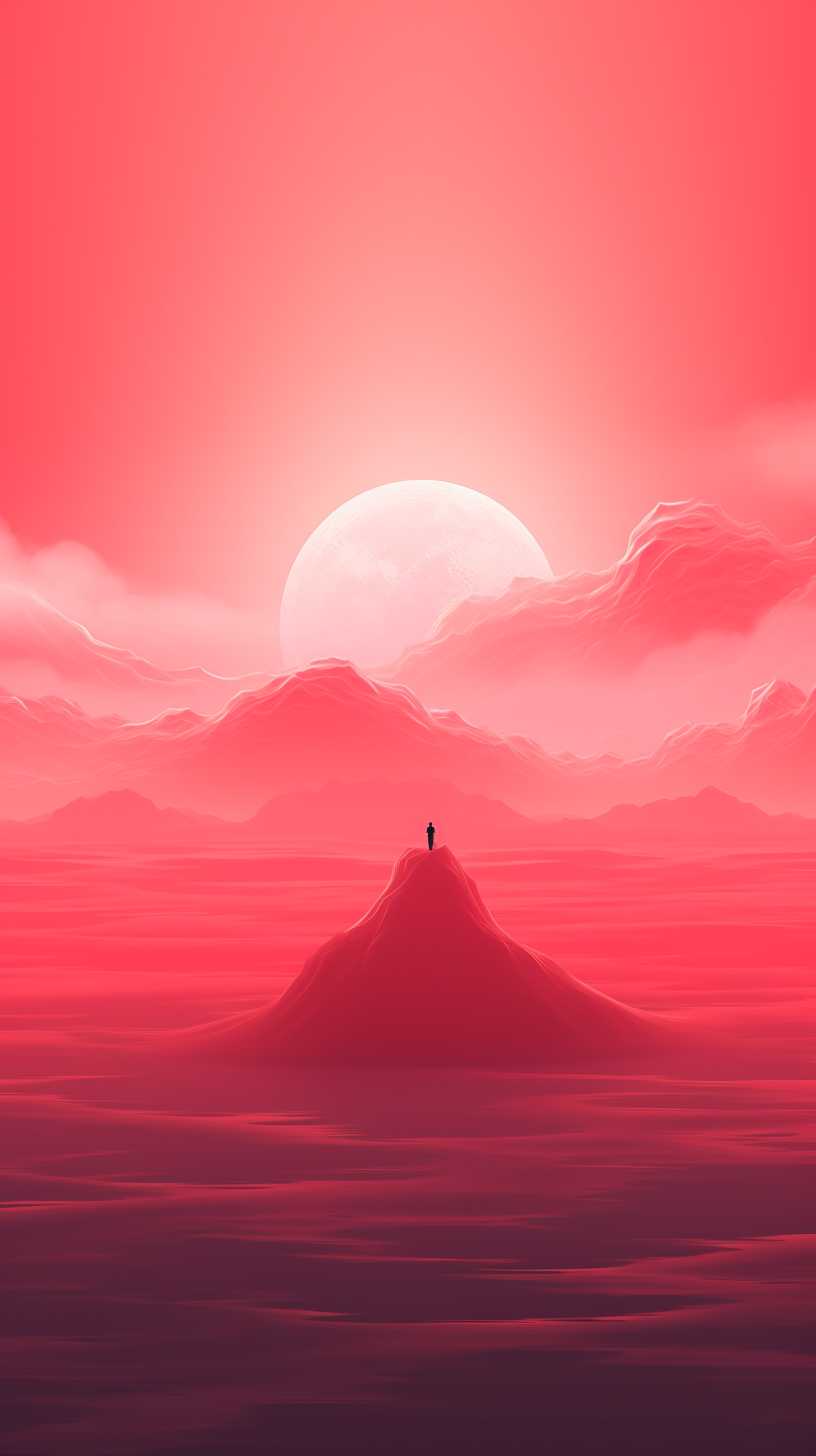 红色背景艺术图