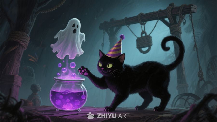 黑猫与幽灵的魔法之夜
