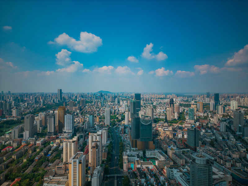 安徽合肥城市建设天际线长江中路市中心