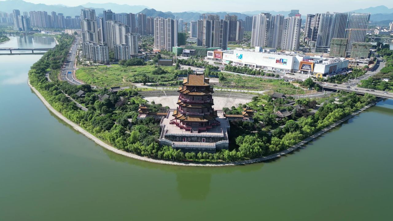 航拍宜春多胜楼