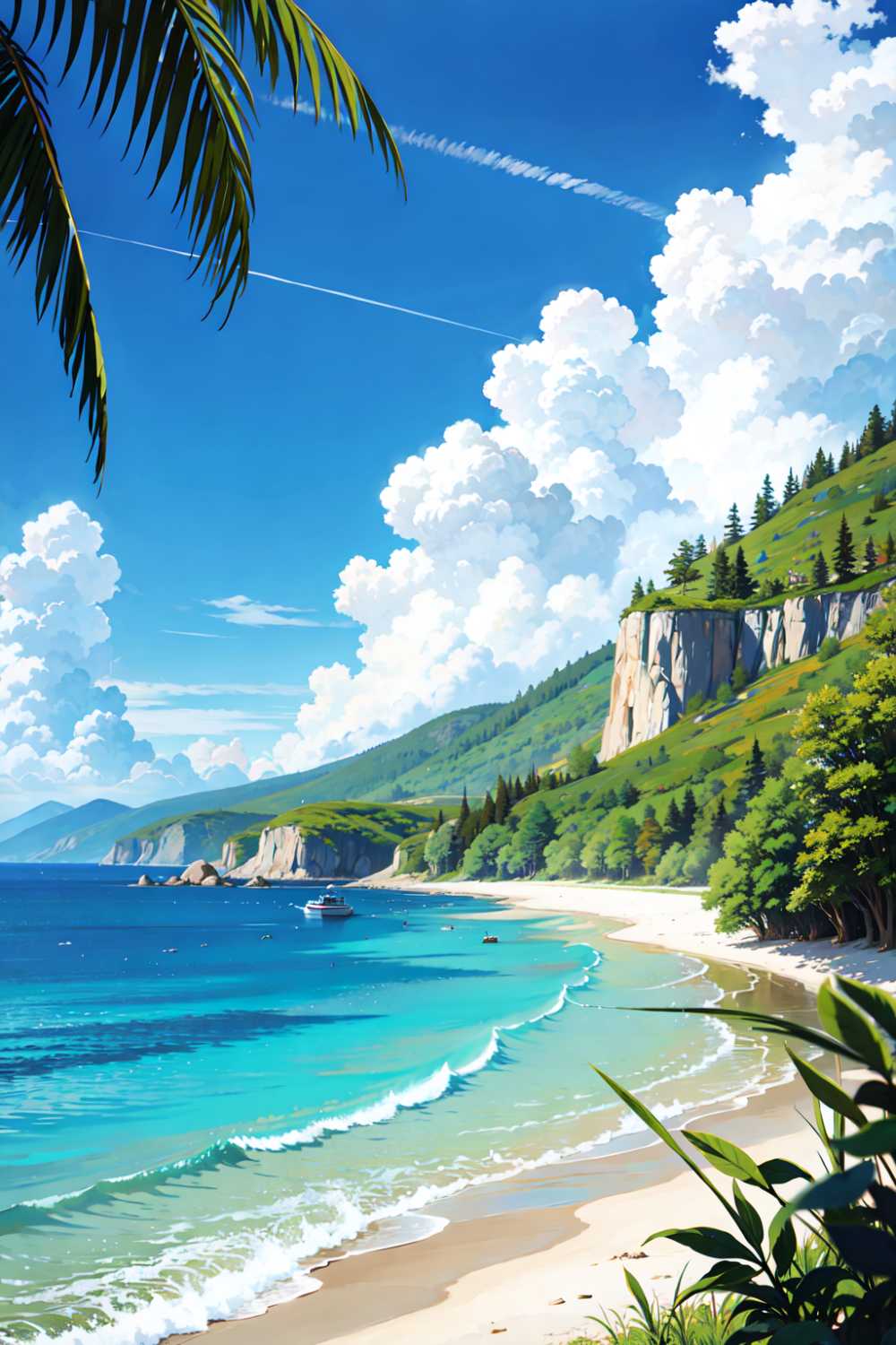 自然风景夏季插画1