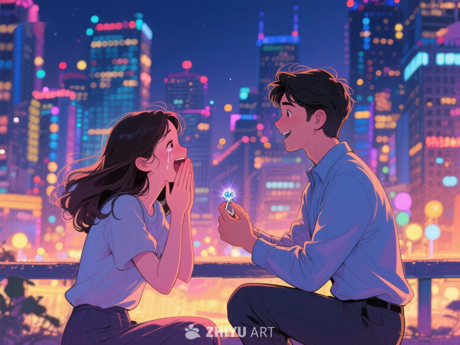 夜景下的求婚瞬间 963