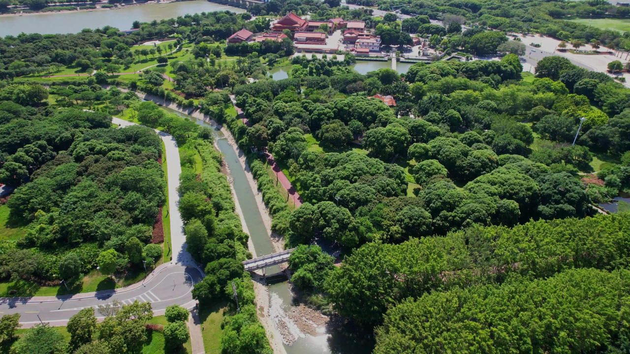 航拍泉州石笋公园景观