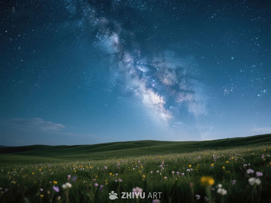 星空下的花田夜景 185