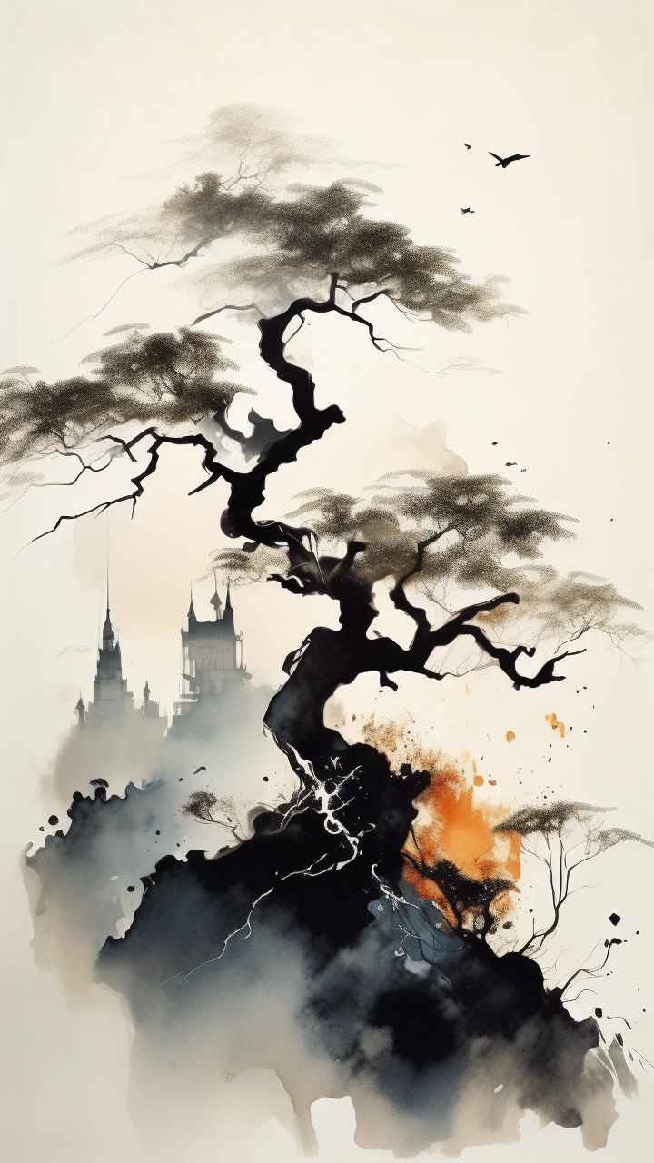 古风山水画唯美背景图 68