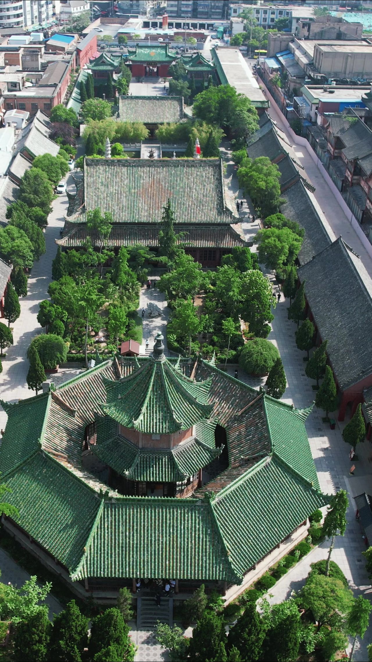 航拍河南开封相国寺竖屏 