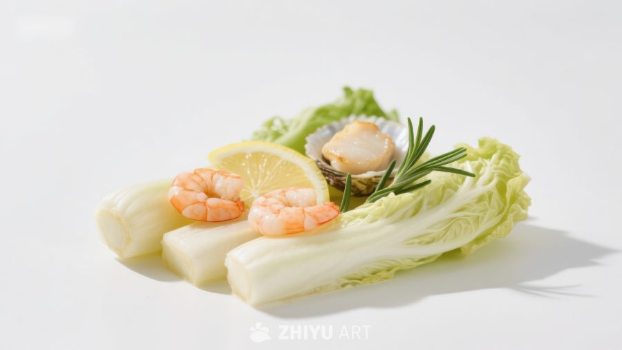 海鲜与蔬菜摆盘