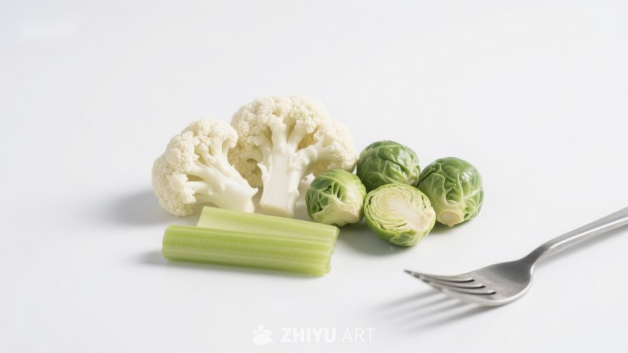蔬菜与叉子静物摆拍