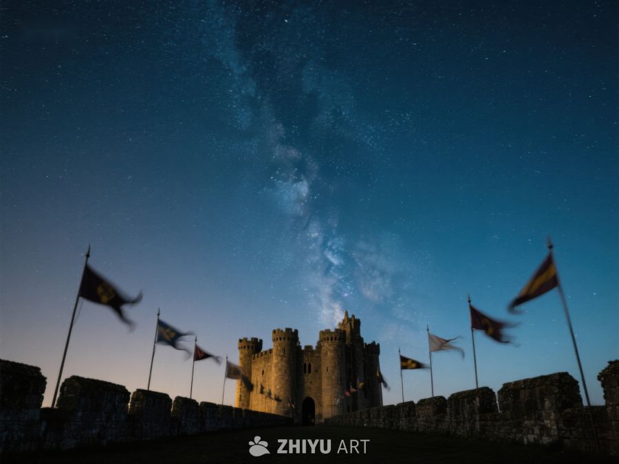 夜空下的古堡剪影 309