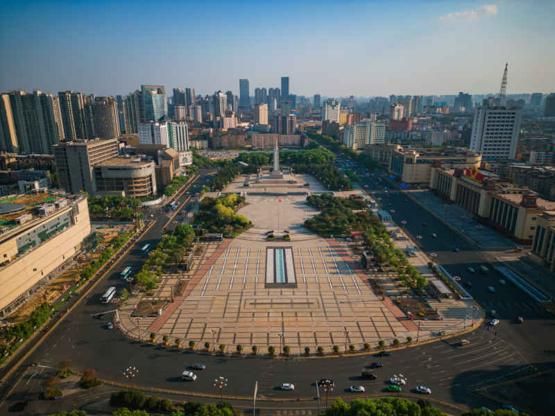 航拍江西南昌八一广场