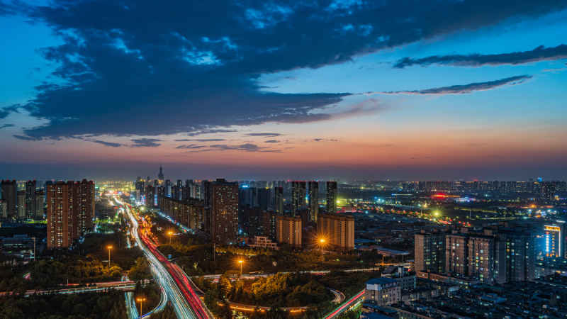 西安市石桥立交城市日转夜延时照片精修 10