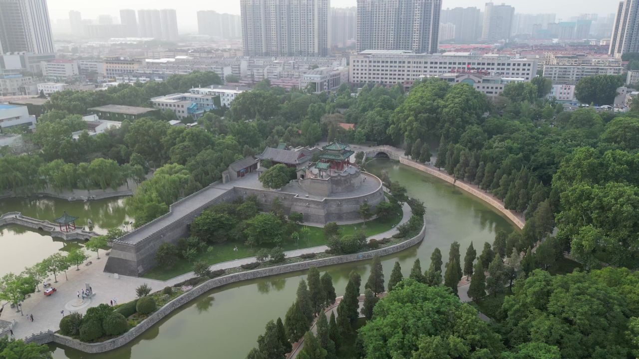  河北邯郸丛台公园4A景区航拍