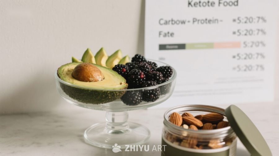 健康饮食：牛油果、黑莓与坚果的组合