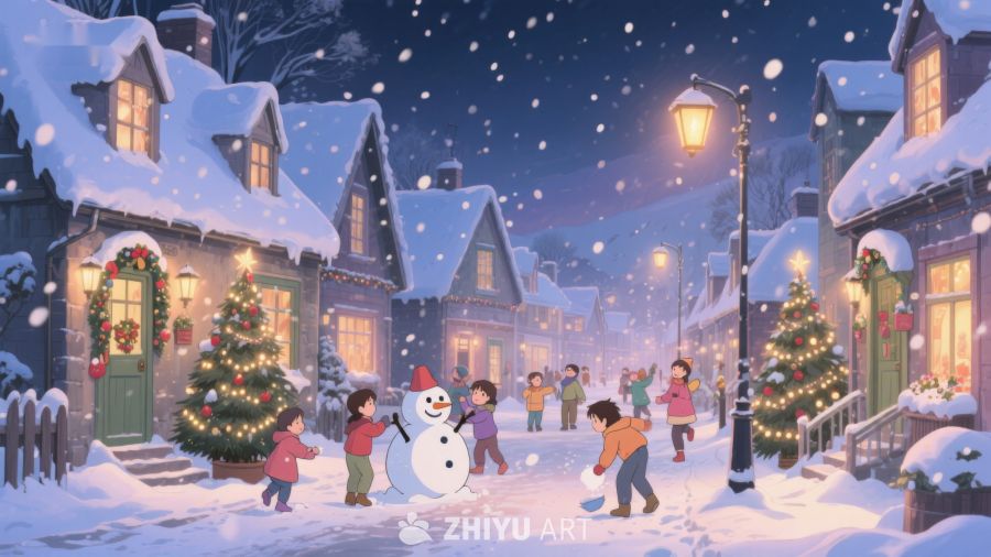雪夜小镇的欢乐圣诞 336