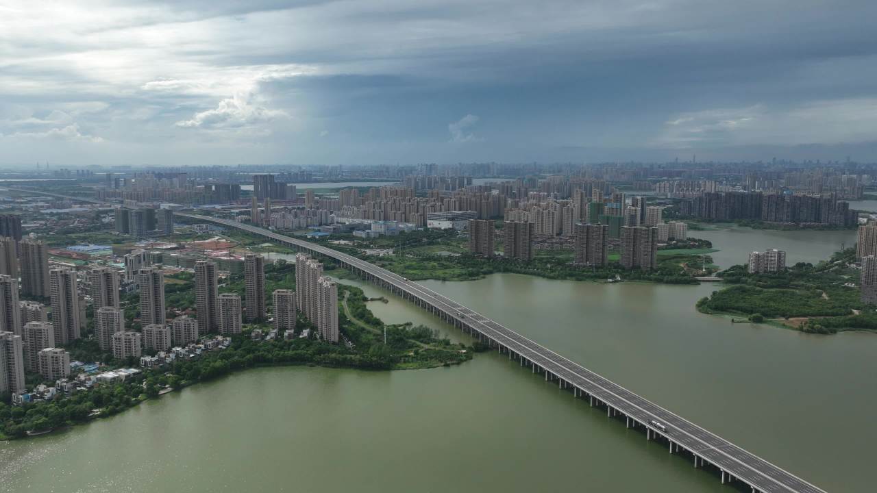 航拍武汉江夏区