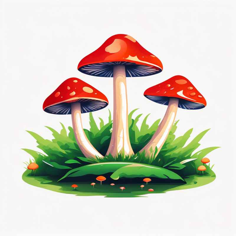 蘑菇符号彩色卡通风格图标设计 1