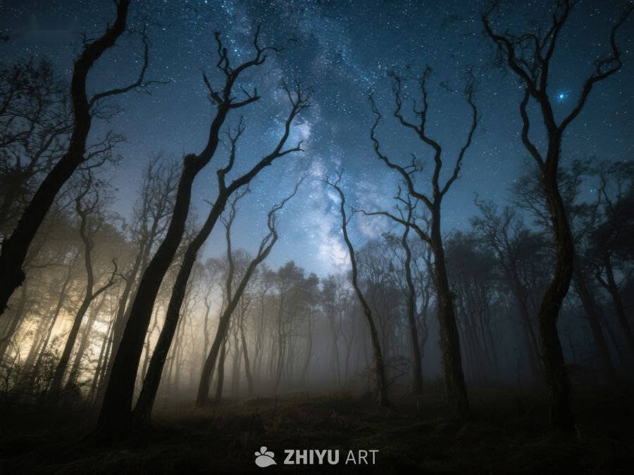 夜幕下的幽静森林 523