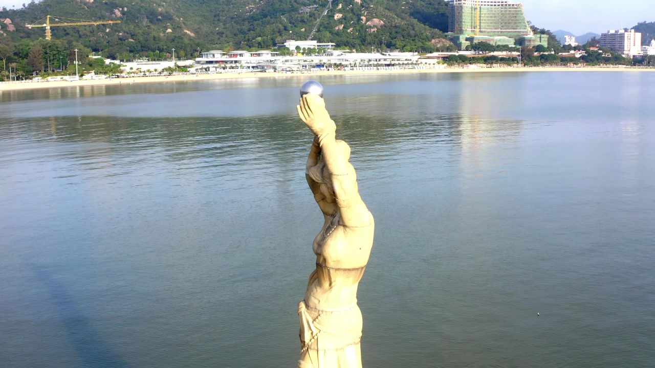 珠海城市地标渔女雕像距离三