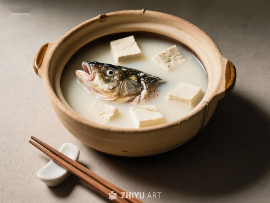 鱼头豆腐汤，传统美食 1119