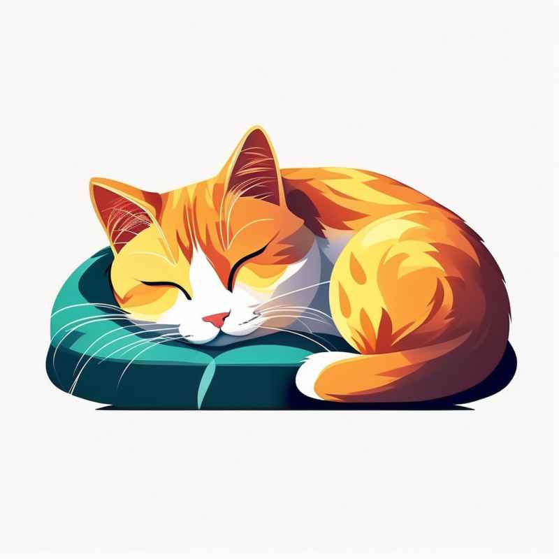 爱睡懒觉的猫咪插画元素 8