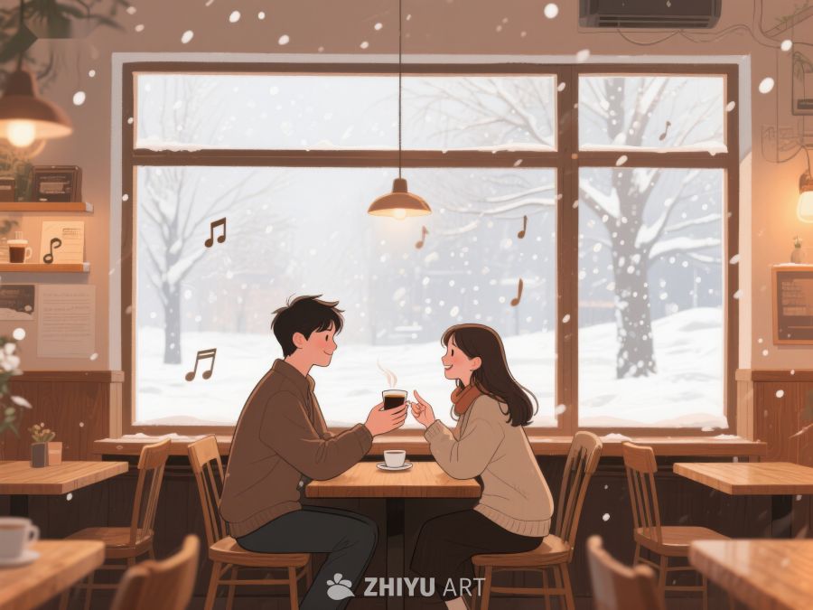 冬日咖啡馆里的温馨对话 121