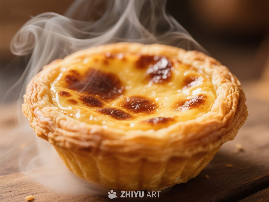 热腾腾的蛋挞散发诱人香气