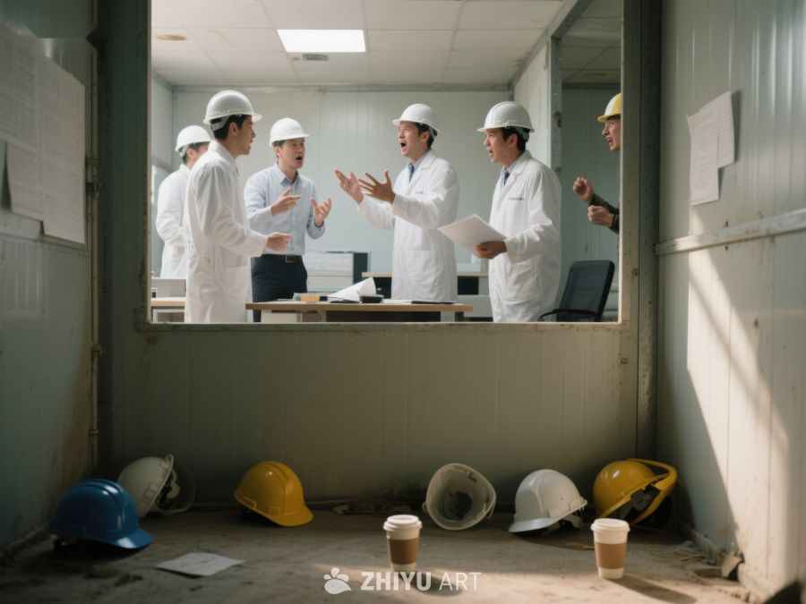 工地团队讨论施工方案 86