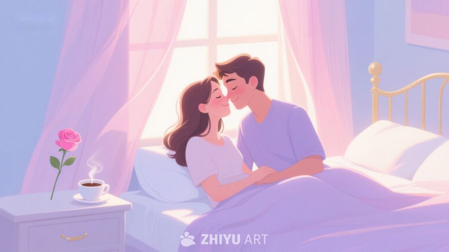 温馨晨光中的甜蜜情侣 373