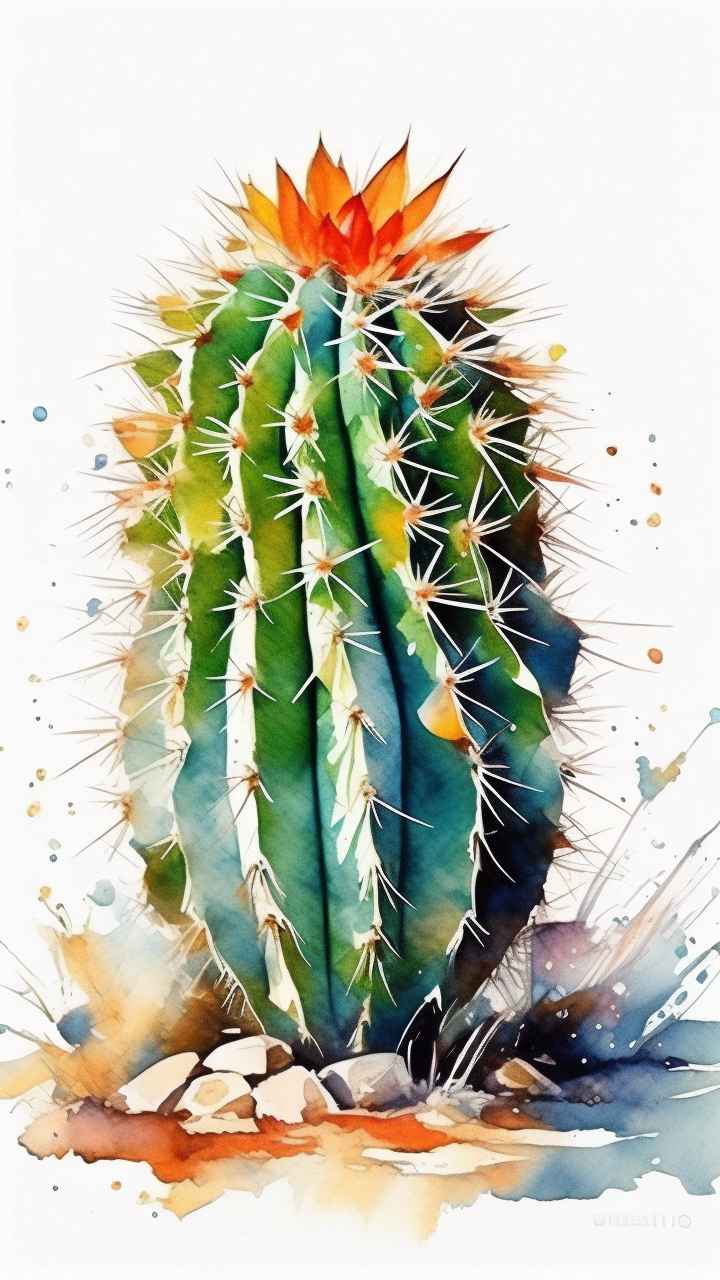 仙人掌自然植物插画 72