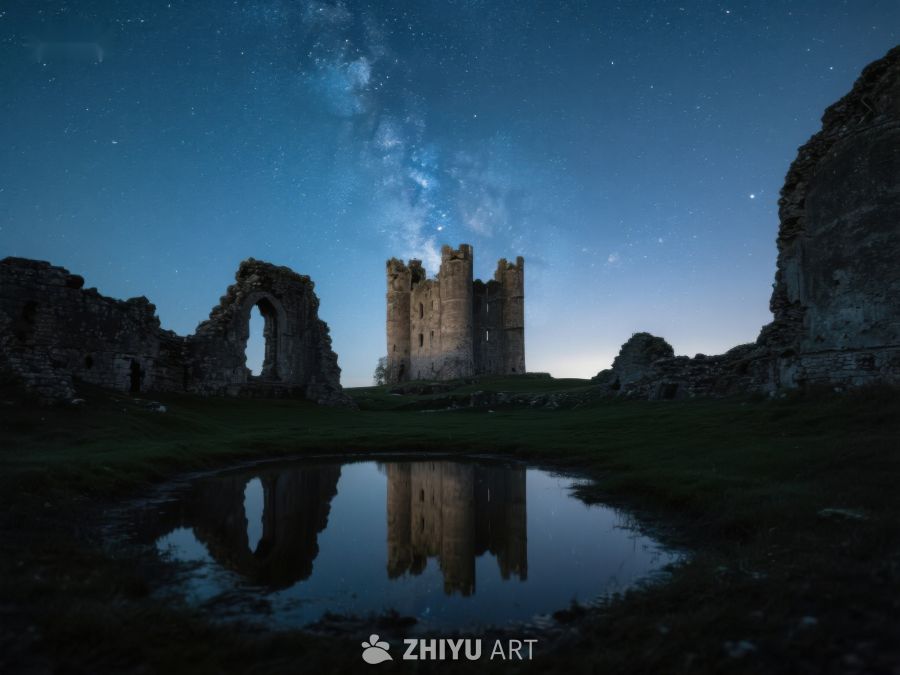 夜空下的古堡倒影 286