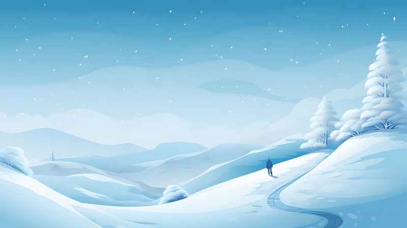 冬季唯美雪景创业插画 80