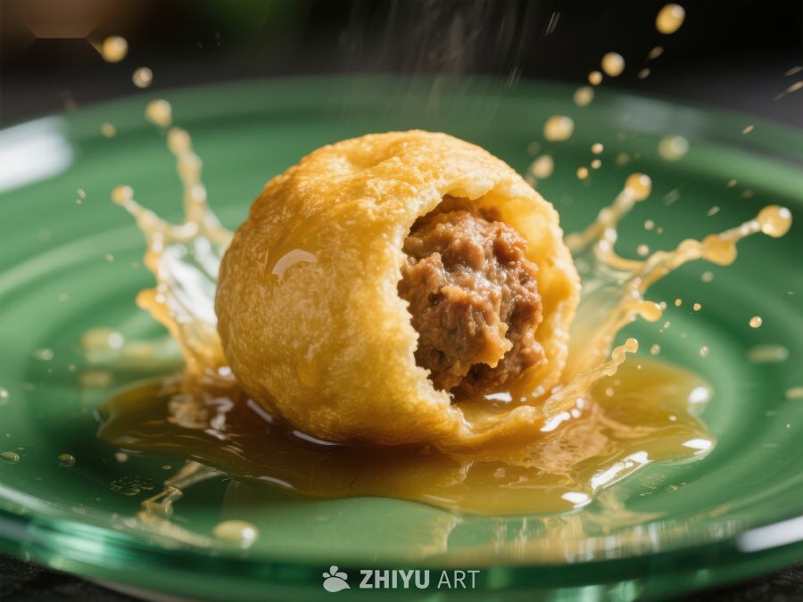 酥脆肉饼爆浆瞬间 884