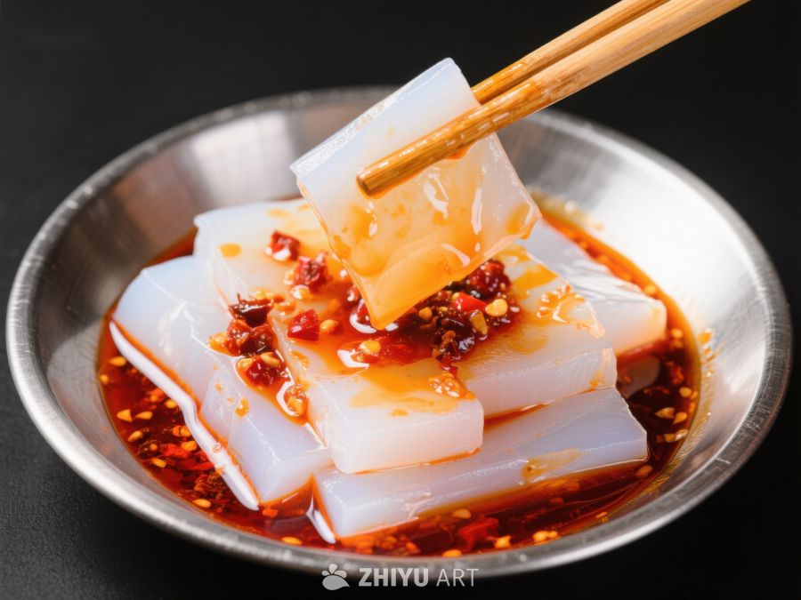 红油凉粉配筷子特写 252