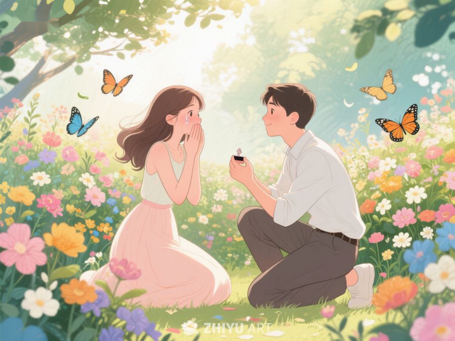 花园中浪漫求婚瞬间 371