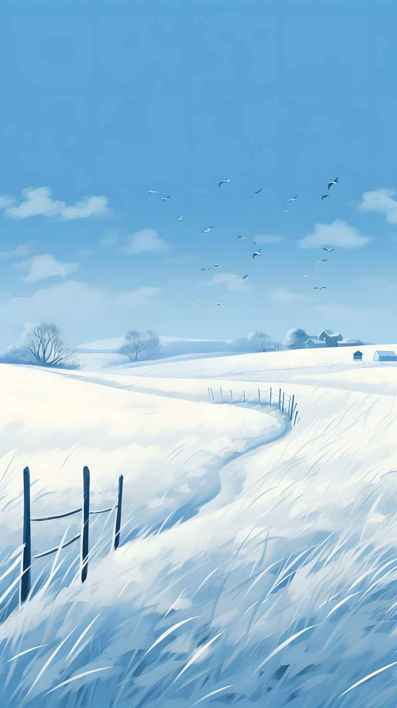 冬季唯美创意背景插画图 3
