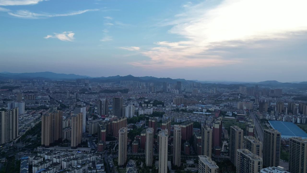  航拍江西萍乡大景萍乡建设