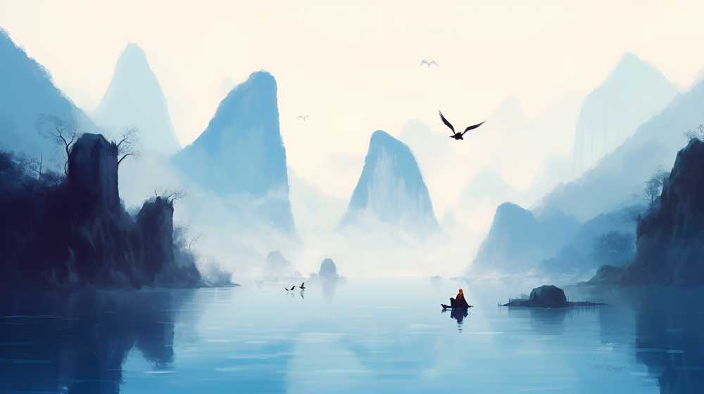山水风景画中国风