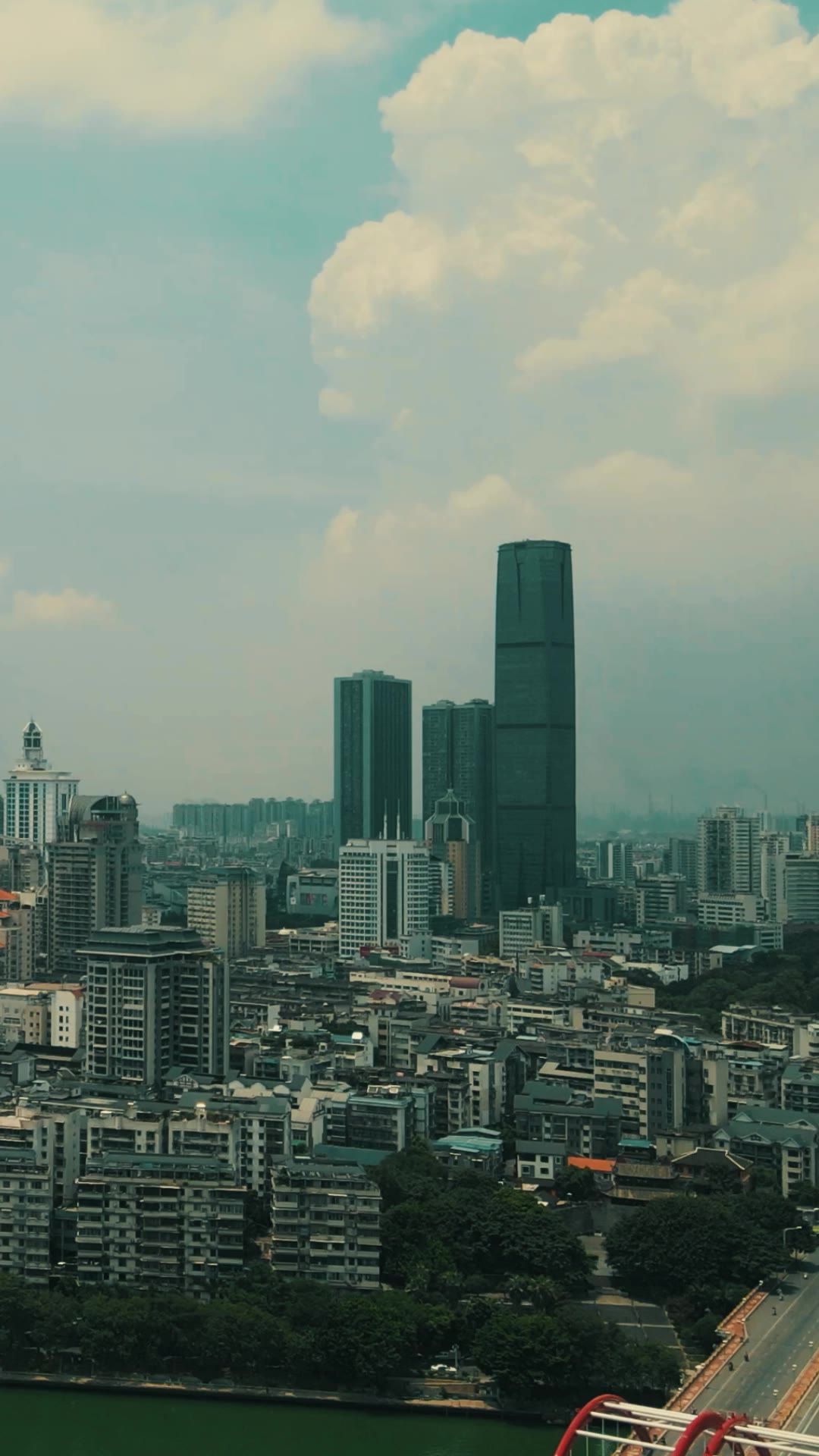 城市航拍广西柳州城市高楼建筑