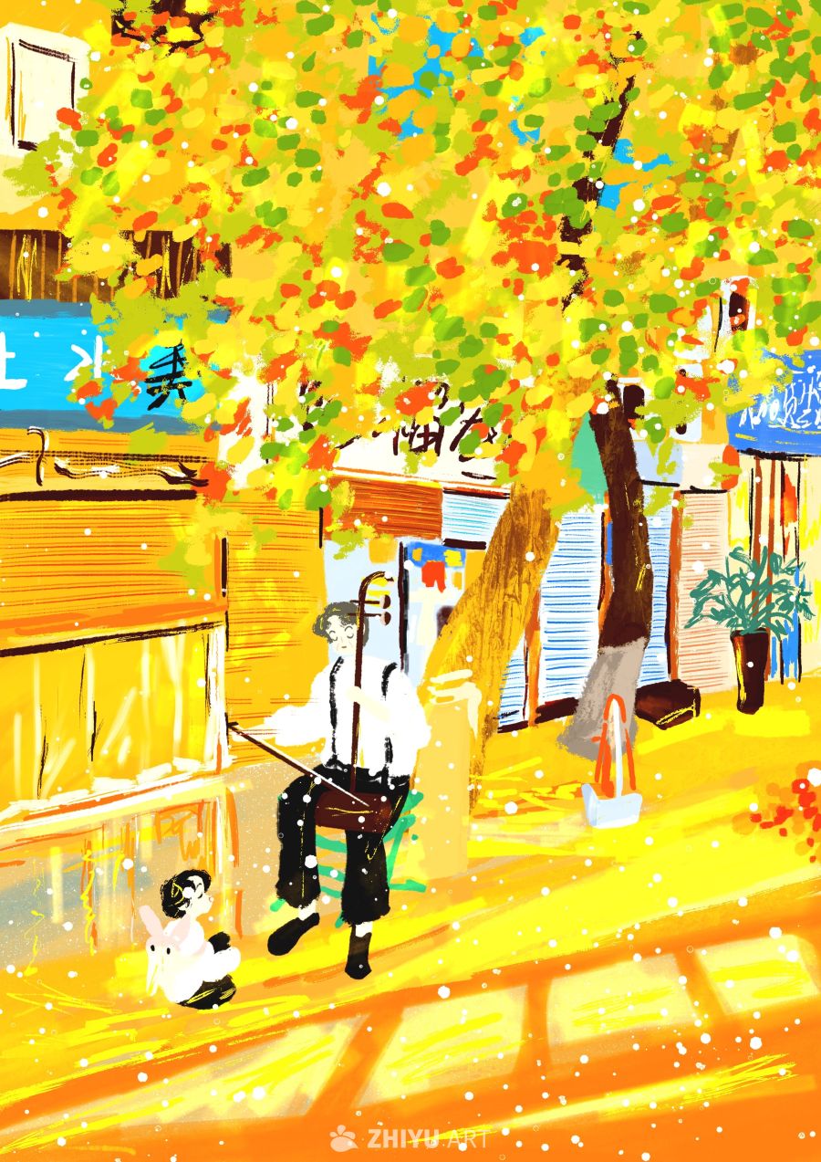 原创治愈插画作品素材四季节气节日自然 101