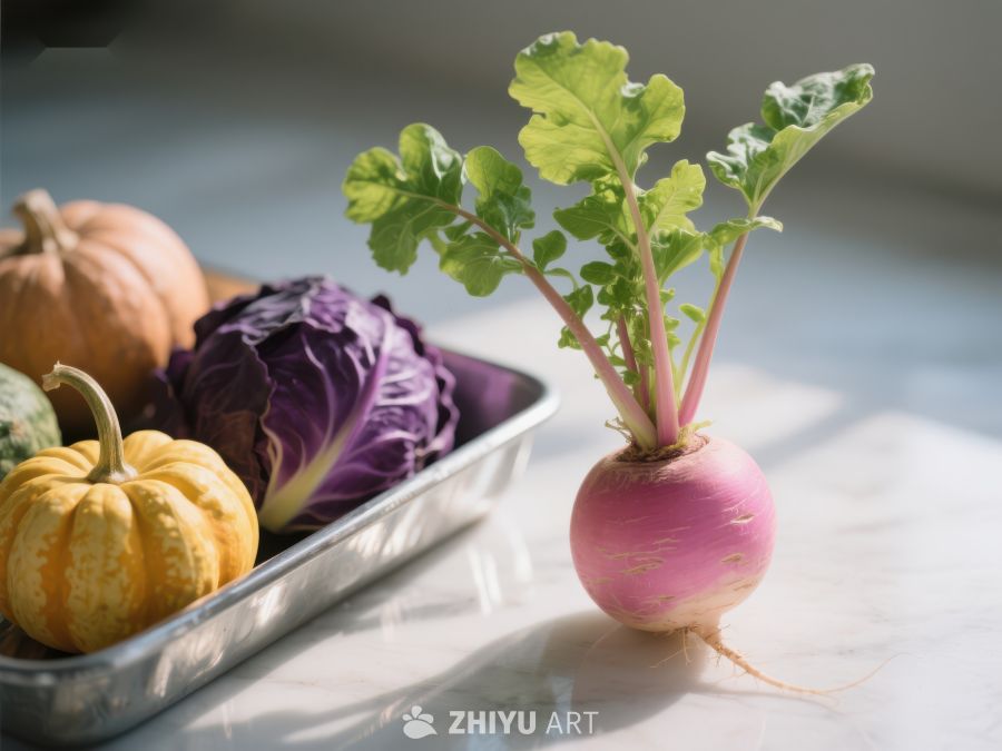 新鲜蔬菜与南瓜的静物组合 319