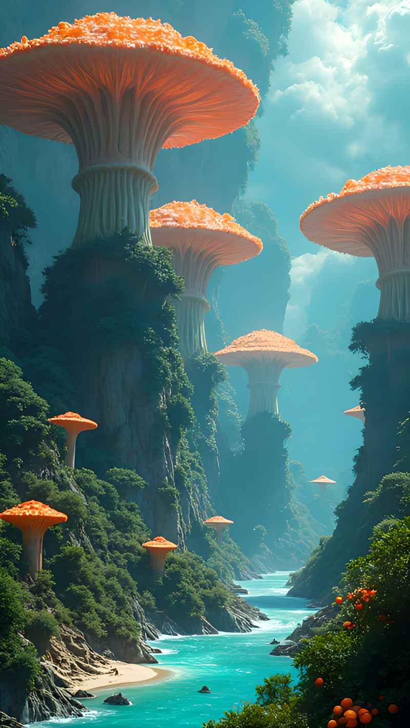 未来风格大自然森林超自然风景画质 20