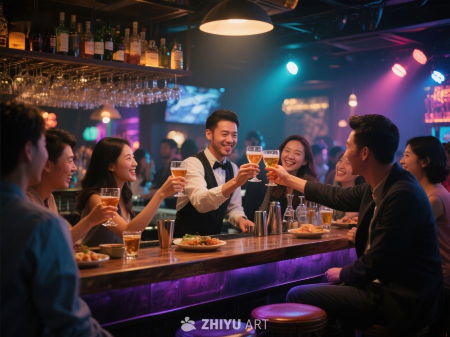 酒吧聚会，朋友举杯欢庆 282