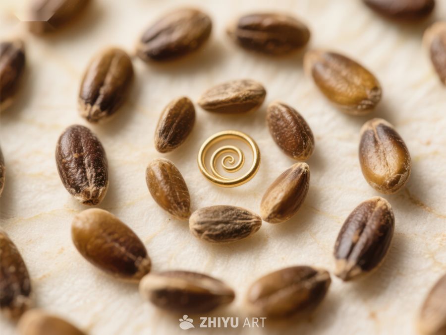 螺旋装饰环绕的谷物种子 328