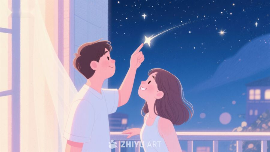 夜空下共赏流星的温馨时刻 571