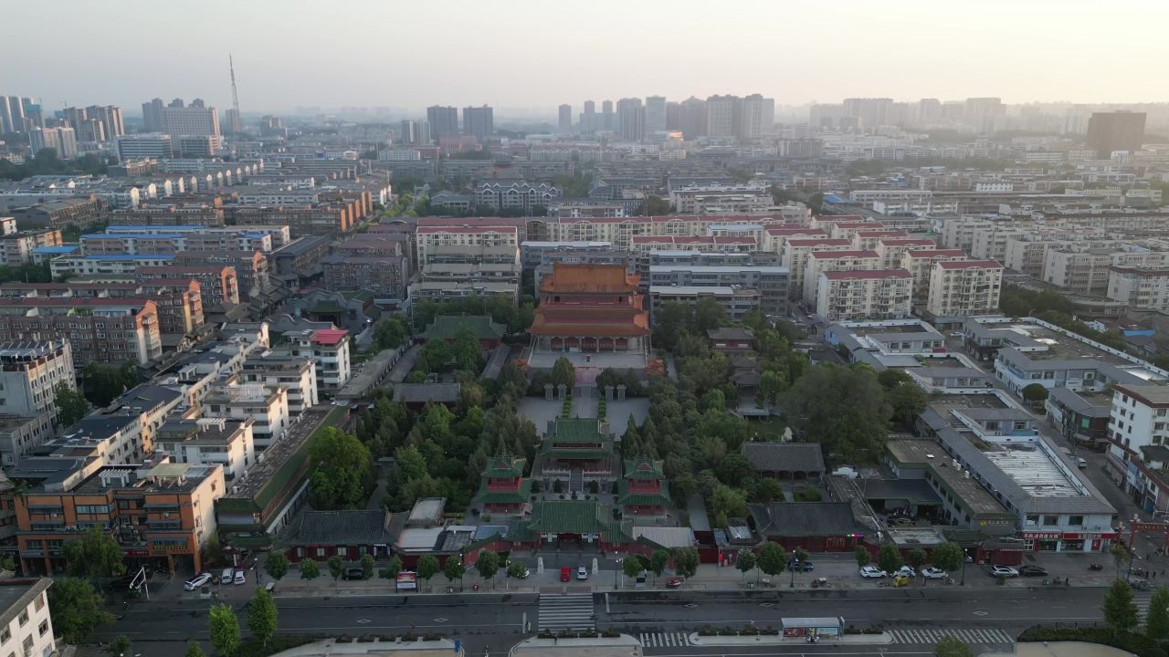  航拍许昌曹魏古城春秋楼文庙遗址
