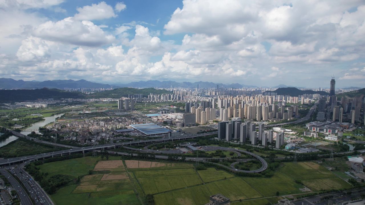 浙江温州城市风光航拍