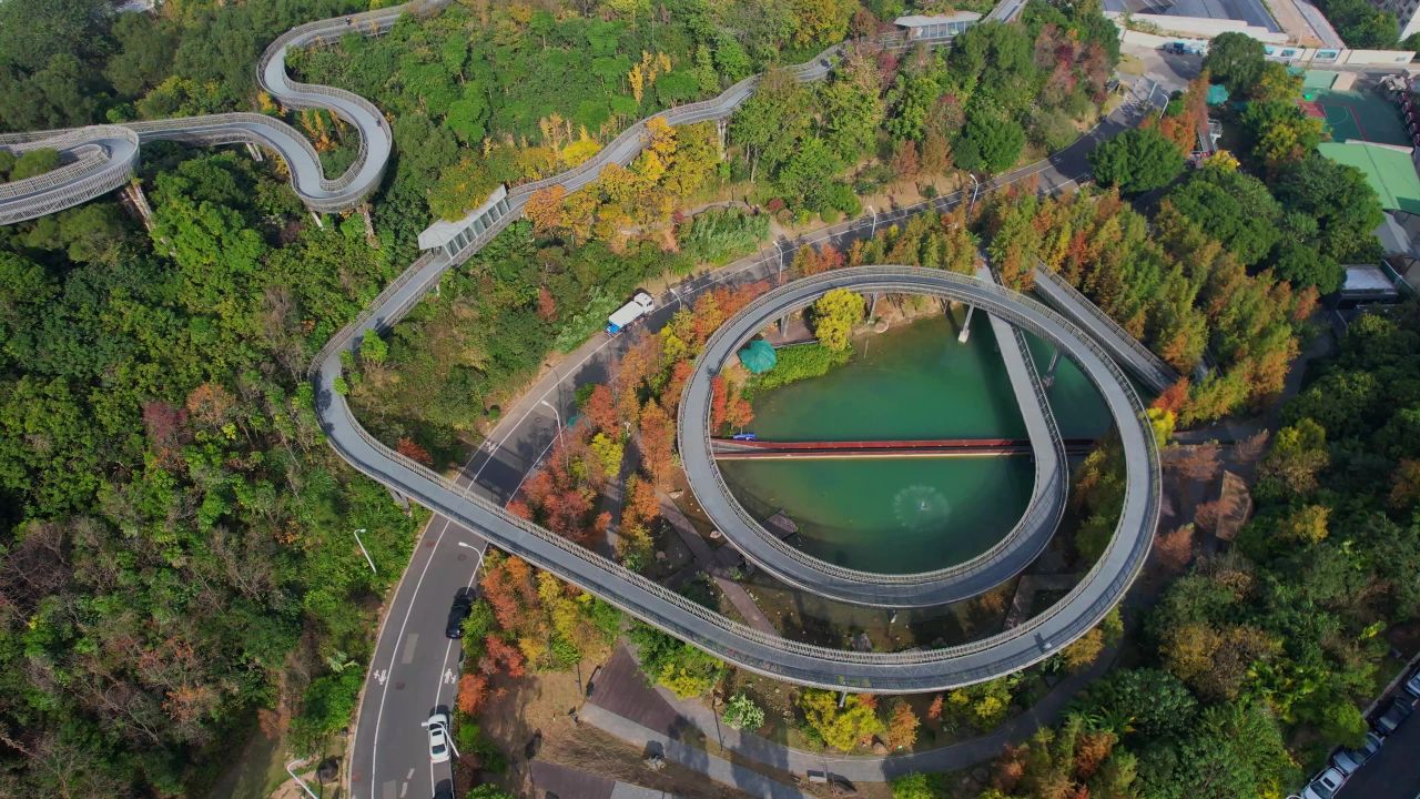 航拍福州福道景观