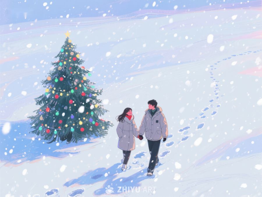 雪中漫步，共赏圣诞树 929