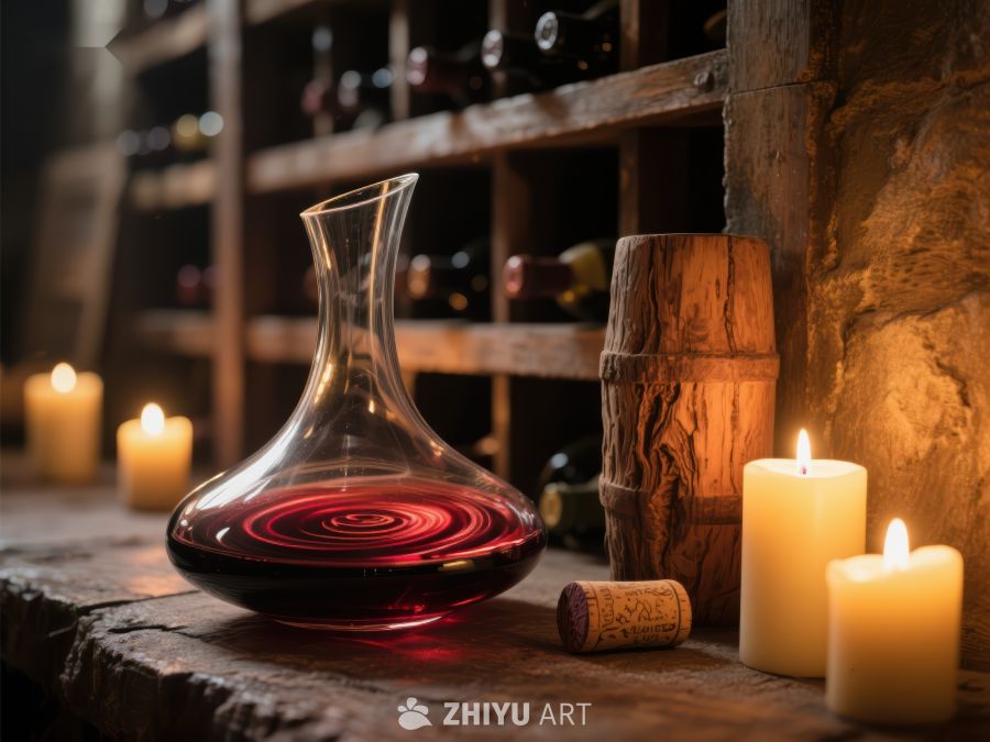 酒窖烛光下的醒酒器 539