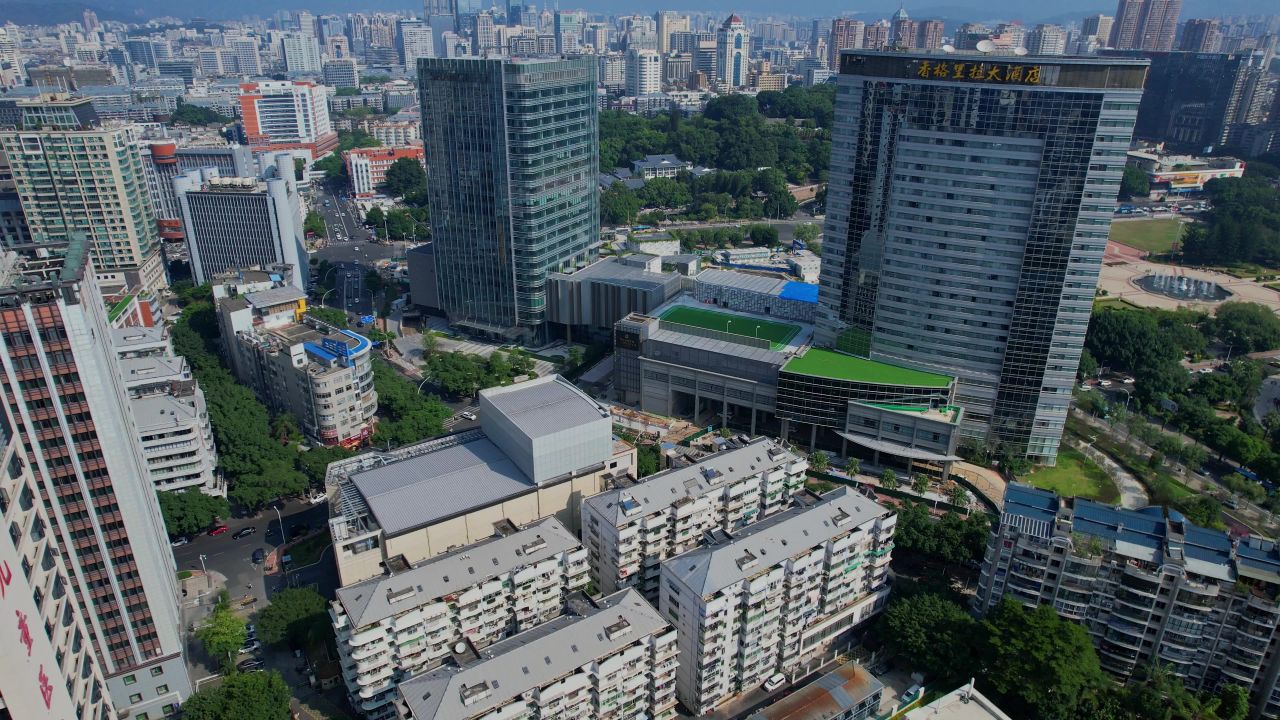 航拍福州儿童医院景观